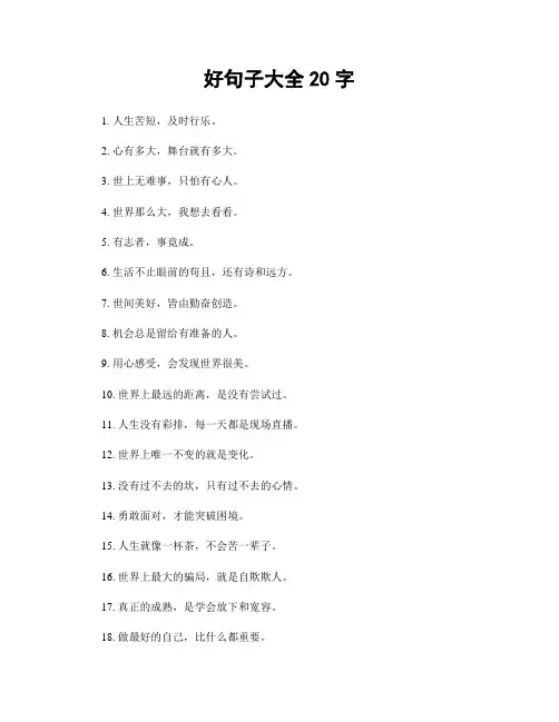 好句子大全20字