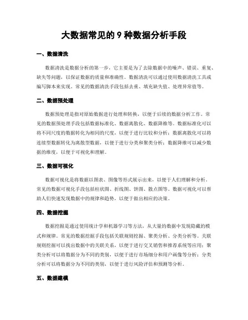 大数据常见的9种数据分析手段