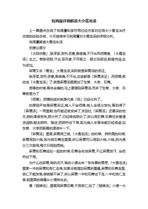 倪海厦详细解读大小青龙汤