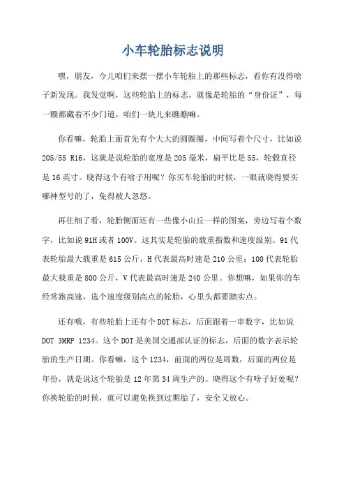 小车轮胎标志说明