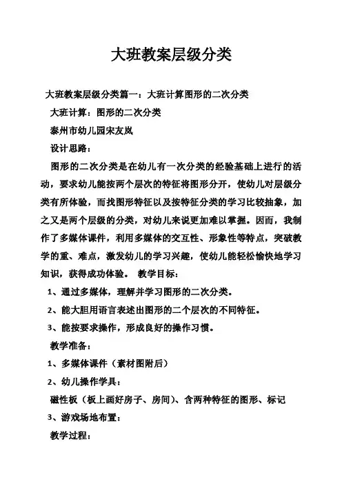 大班教案层级分类