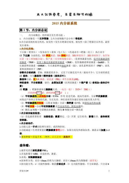大秒内分泌笔记(内容充实)