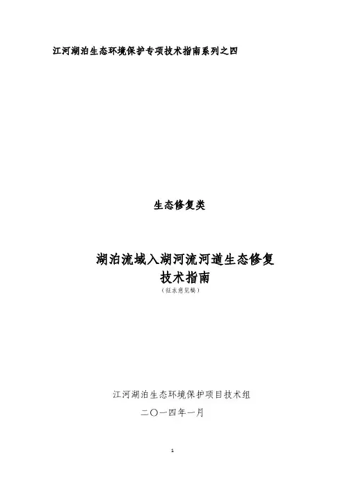湖泊流域入湖河流河道生态修复技术指南