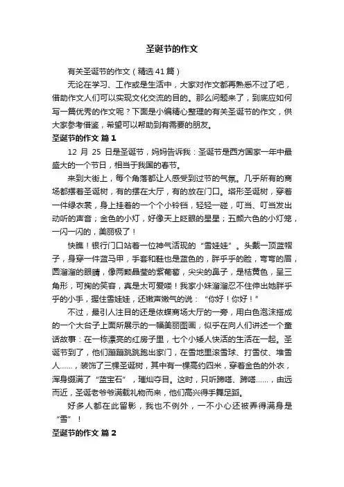 有关圣诞节的作文（精选41篇）