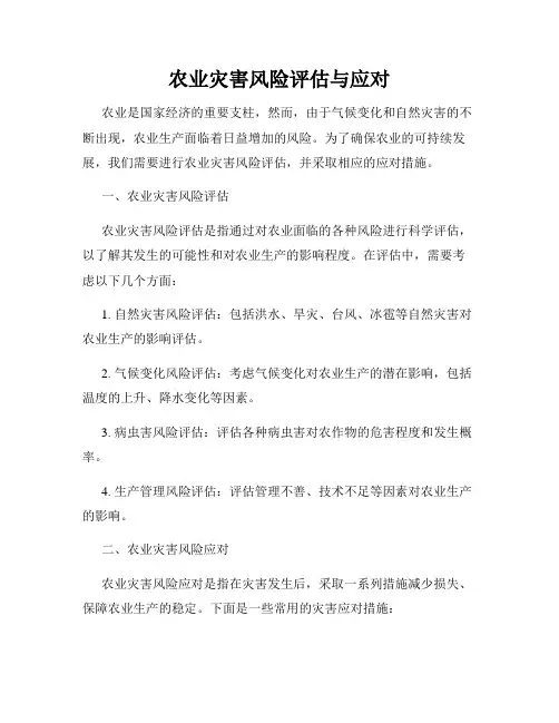 农业灾害风险评估与应对