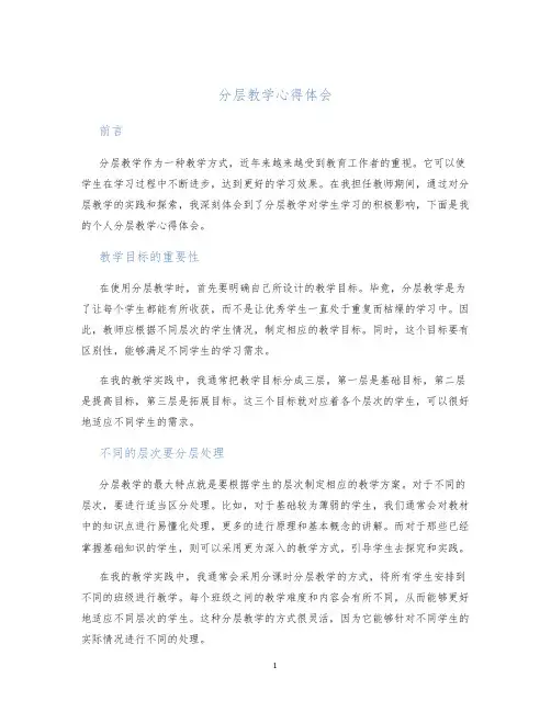 分层教学心得体会
