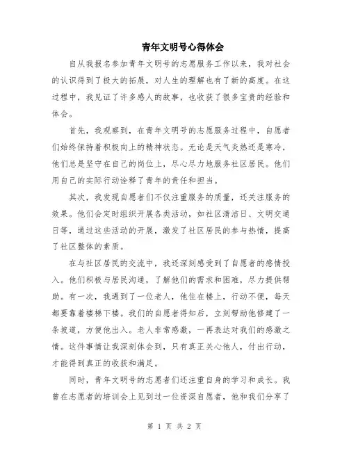 青年文明号心得体会
