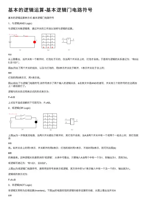基本的逻辑运算-基本逻辑门电路符号