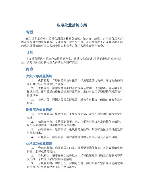 应急处置措施方案