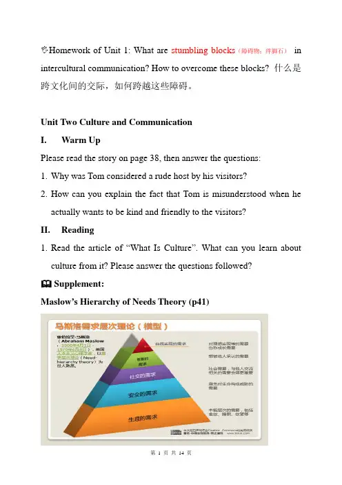 大学英语跨文化交际unit2