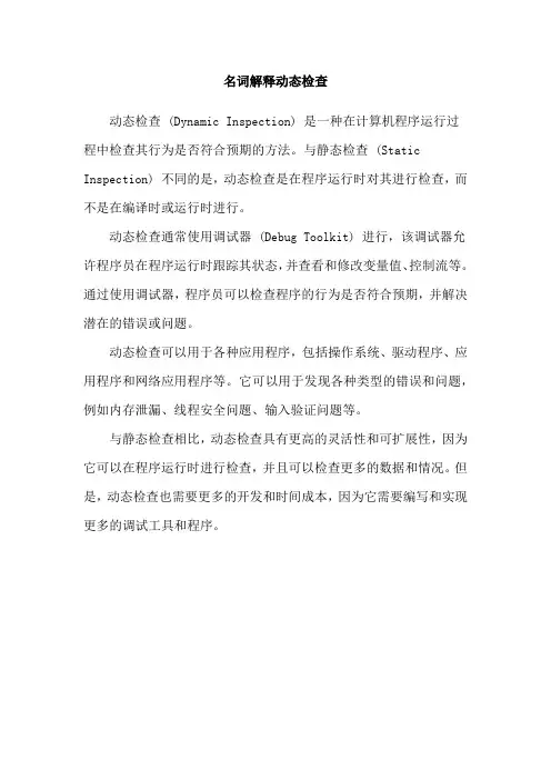 名词解释动态检查