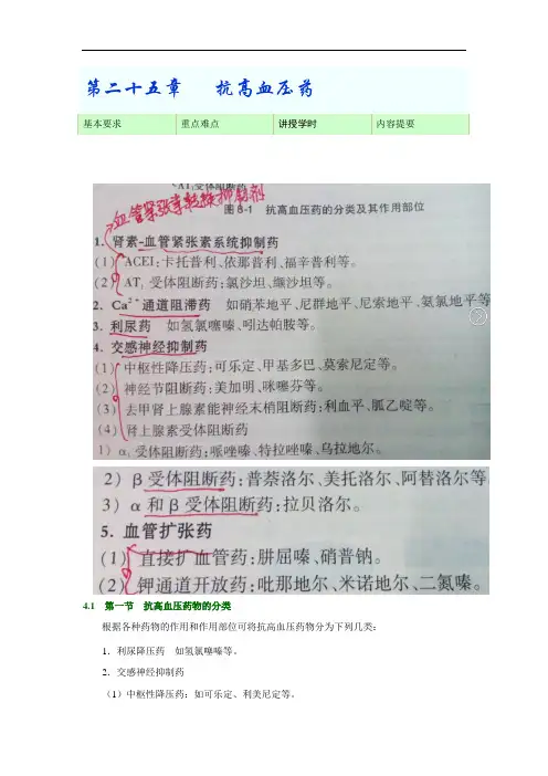 第二十五章   抗高血压药综述
