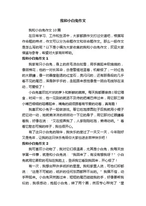 我和小白兔作文