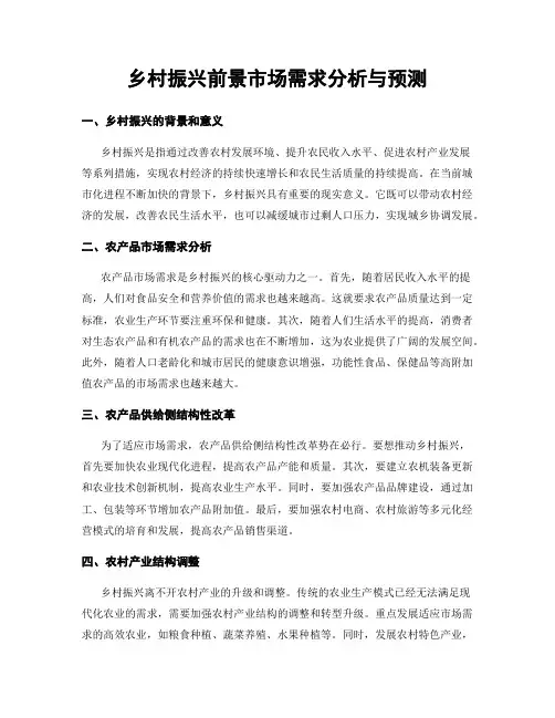 乡村振兴前景市场需求分析与预测