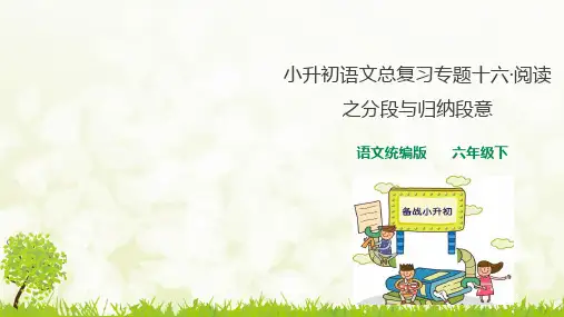 人教统编版小升初语文总复习专题(阅读之分段与归纳段意+阅读之记叙顺序及其作用)ppt课件