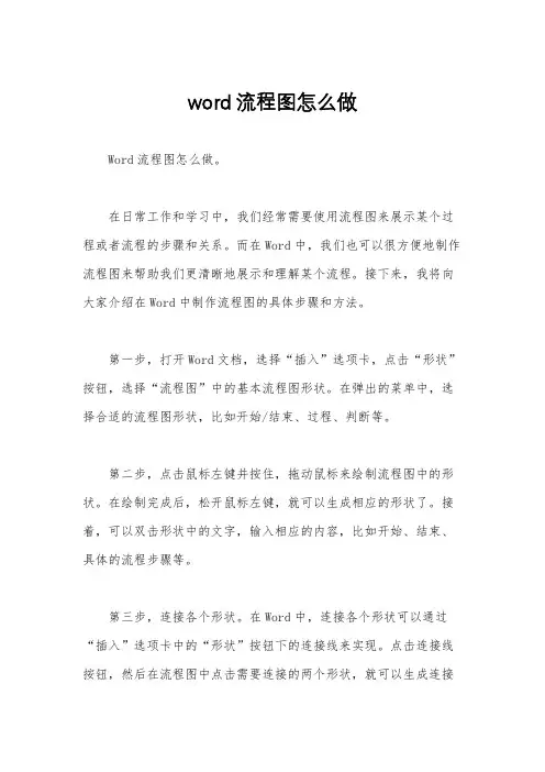 word流程图怎么做