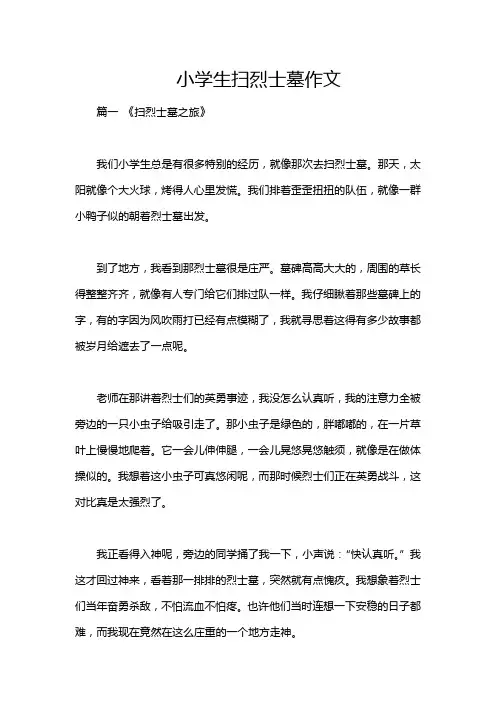 小学生扫烈士墓作文