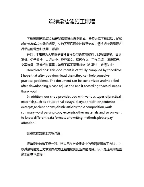 连续梁挂篮施工流程