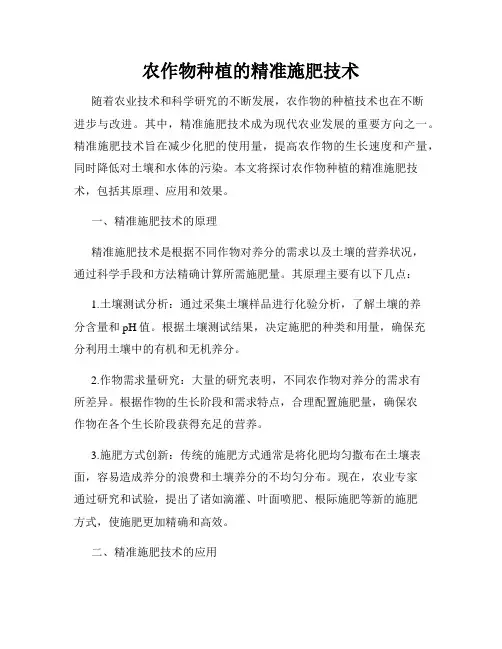 农作物种植的精准施肥技术