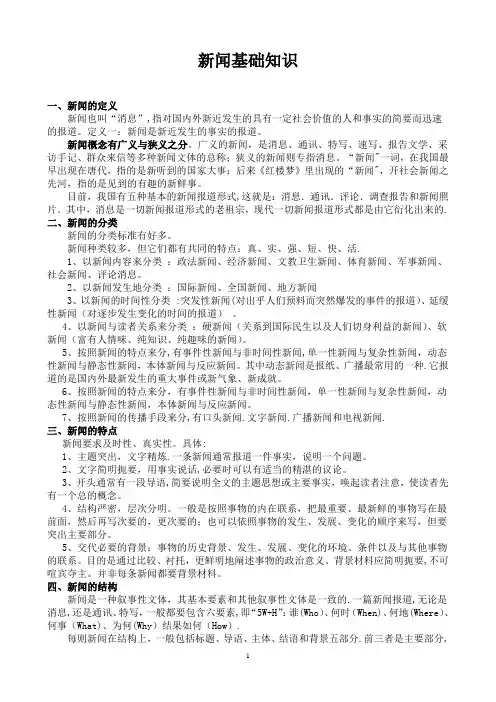 新闻学基础知识