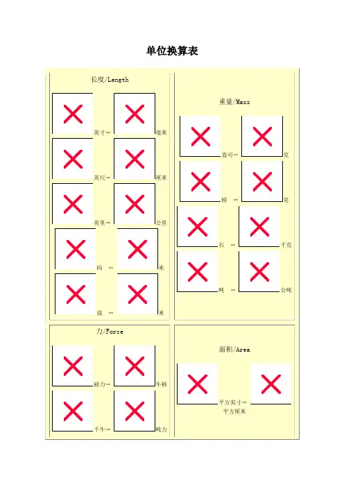 换算公式大全