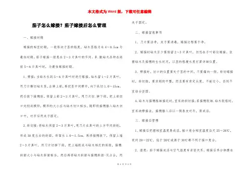 茄子怎么嫁接？茄子嫁接后怎么管理