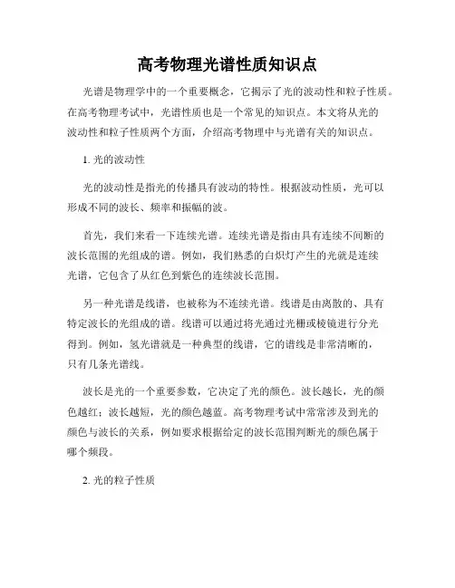 高考物理光谱性质知识点