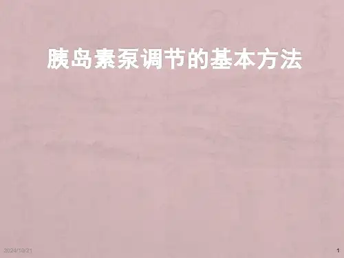 胰岛素泵调节的基本方法