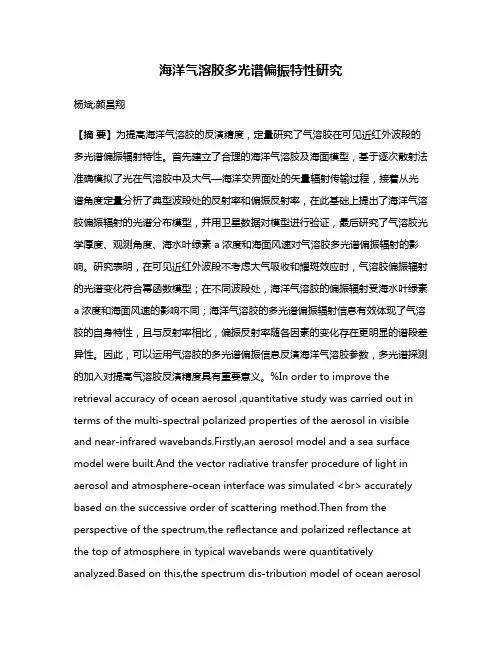海洋气溶胶多光谱偏振特性研究