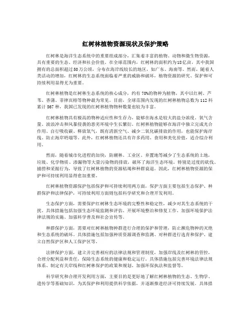 红树林植物资源现状及保护策略