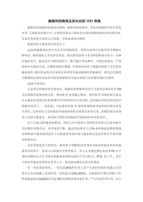 脑梗死的病理及其对应的MRI表现