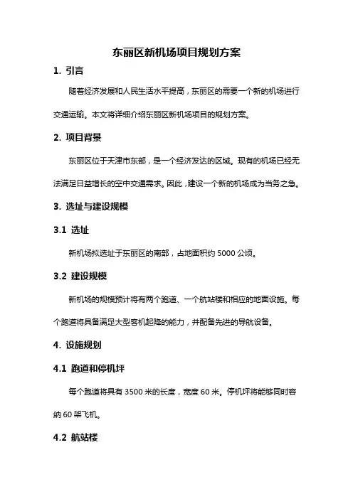 东丽区新机场项目规划方案