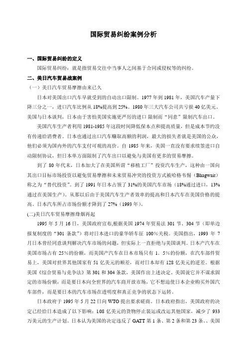 国际贸易法案例分析(完整详细版)