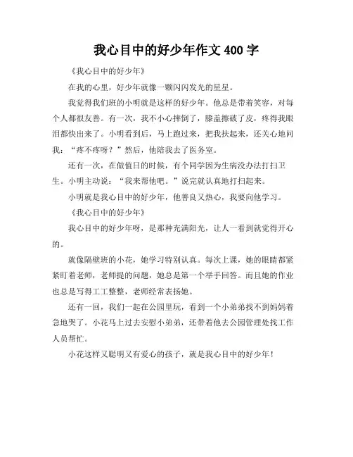 我心目中的好少年作文400字