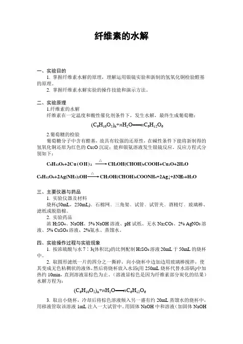 纤维素的水解实验报告
