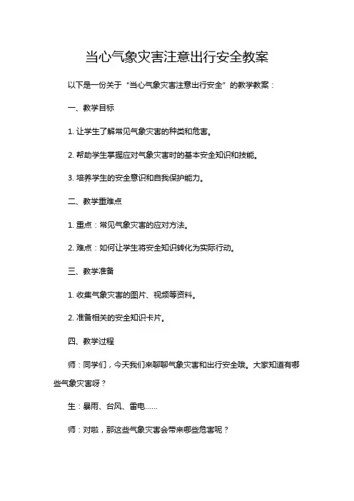 当心气象灾害注意出行安全教案