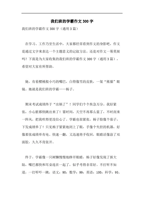 我们班的学霸作文300字