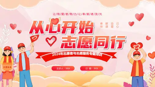 志愿者与志愿服务专题培训 从心开始 志愿同行 主题宣传教育PPT模板