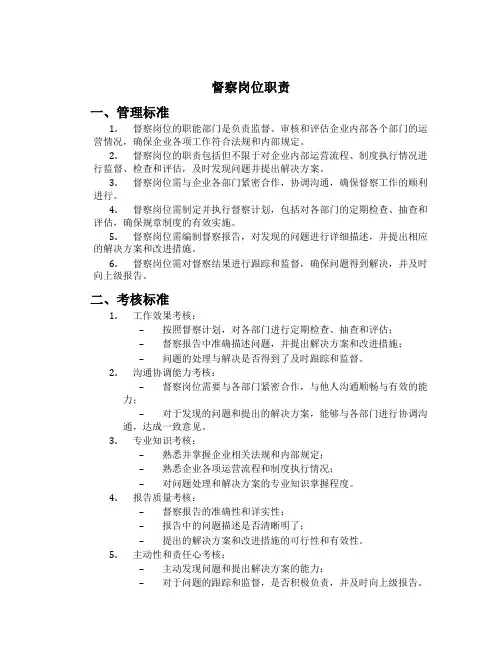 督察岗位职责