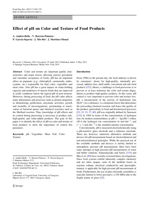 Effect of pH on Color and Texture of Food Products