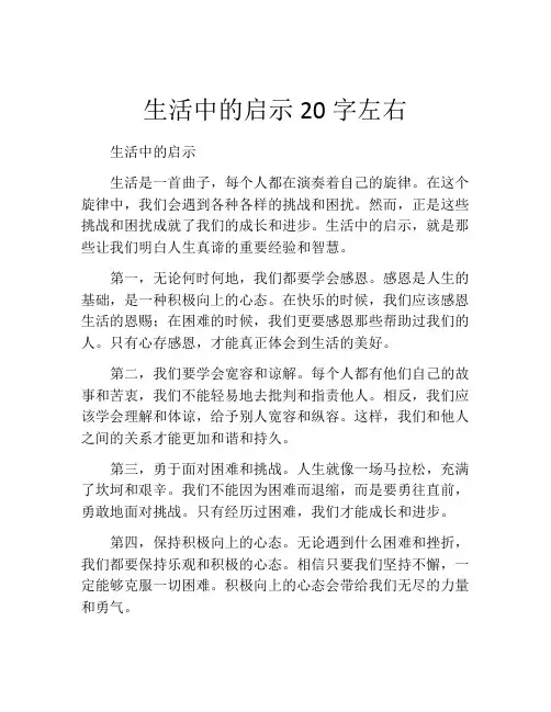生活中的启示20字左右