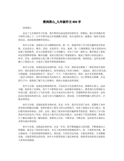 浸润我心_九年级作文800字