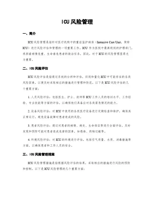 ICU风险管理