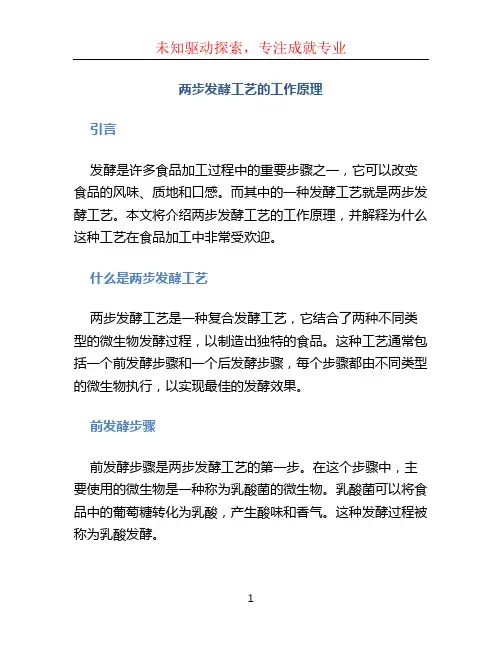 两步发酵工艺的工作原理。
