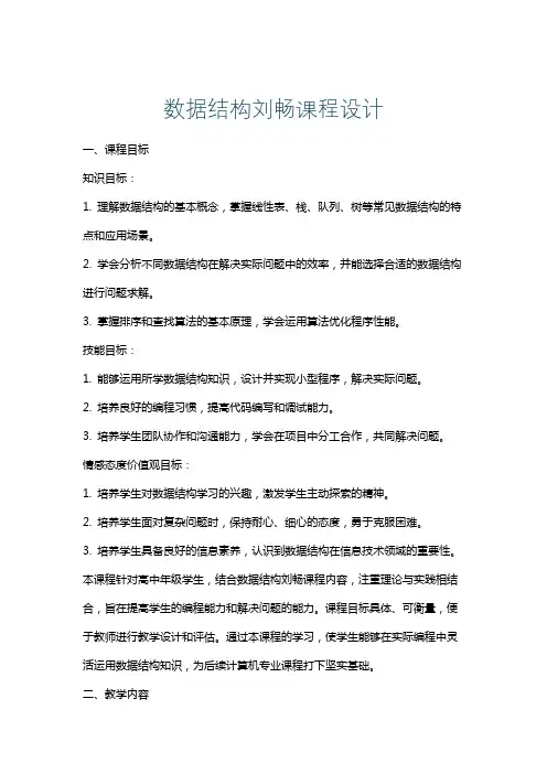 数据结构刘畅课程设计