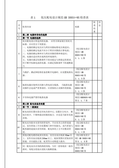 低压配电设计规范GB 50054-95