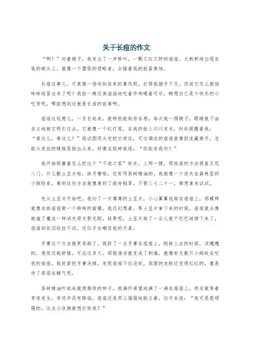 关于长痘的作文