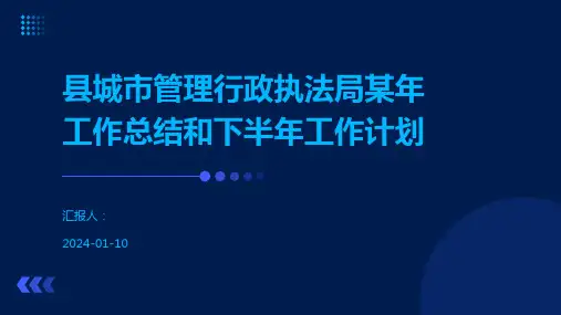 县城市管理行政执法局某年工作总结和下半年工作计划