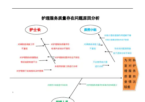 护理服务质量存在问题原因分析(鱼骨图)