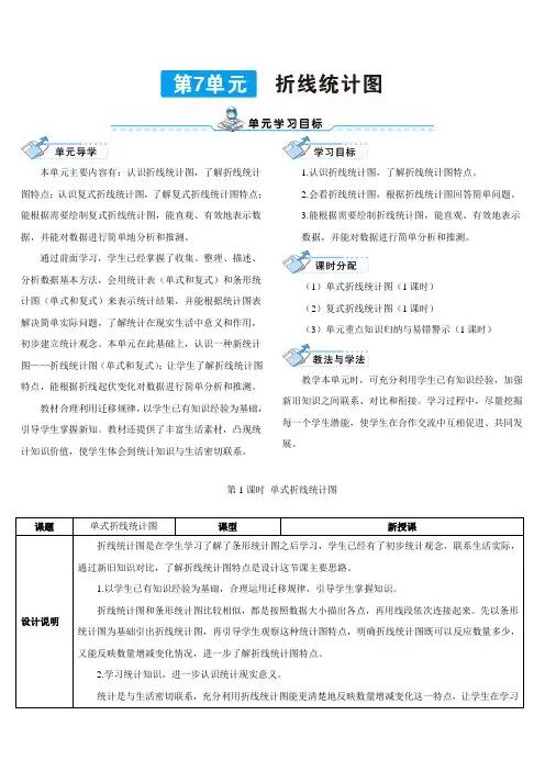 人教版五年级数学下册第1课时 单式折线统计图(导学案)